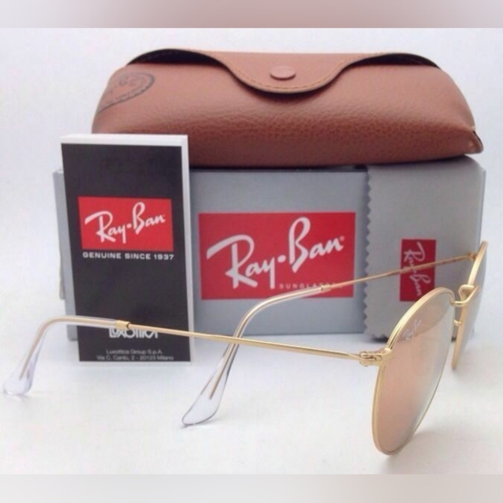 LIKE NEW Ray Ban Round Metal Pink Flash RB3447 Men /Women Sunglasses - Picture 7 of 16